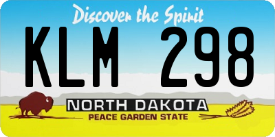 ND license plate KLM298