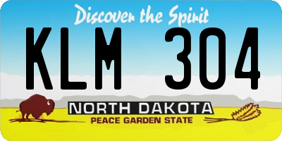 ND license plate KLM304
