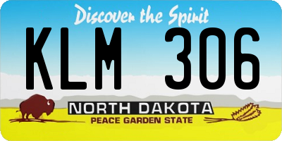 ND license plate KLM306