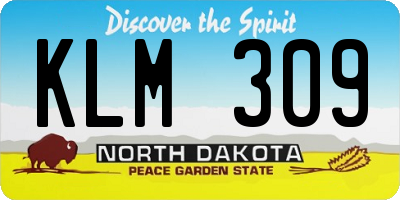 ND license plate KLM309