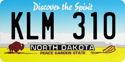 ND license plate KLM310