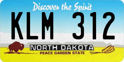 ND license plate KLM312
