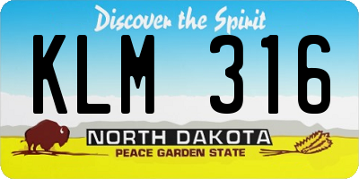 ND license plate KLM316