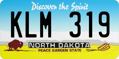 ND license plate KLM319