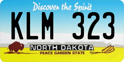 ND license plate KLM323