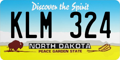 ND license plate KLM324