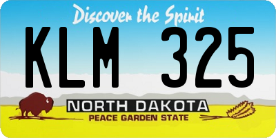 ND license plate KLM325
