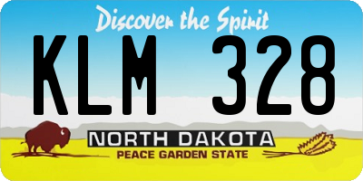 ND license plate KLM328