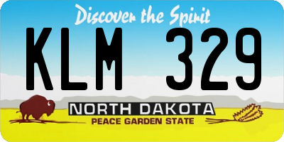 ND license plate KLM329