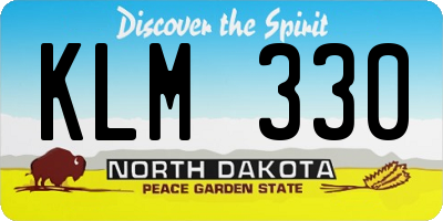 ND license plate KLM330