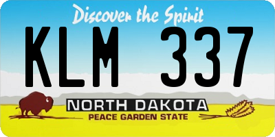 ND license plate KLM337