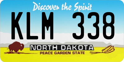ND license plate KLM338
