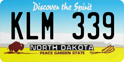 ND license plate KLM339