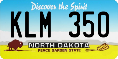 ND license plate KLM350