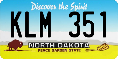 ND license plate KLM351