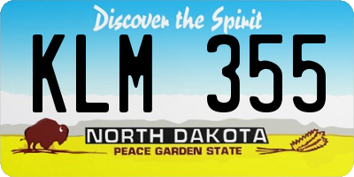 ND license plate KLM355