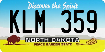 ND license plate KLM359