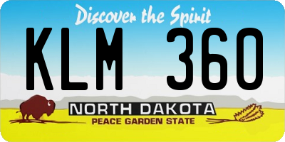 ND license plate KLM360