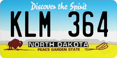 ND license plate KLM364