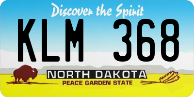 ND license plate KLM368