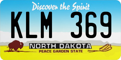ND license plate KLM369
