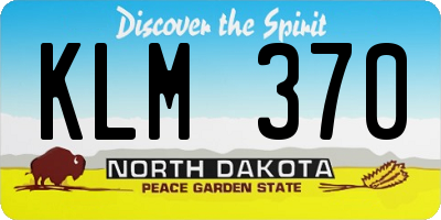 ND license plate KLM370