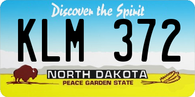 ND license plate KLM372