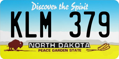 ND license plate KLM379