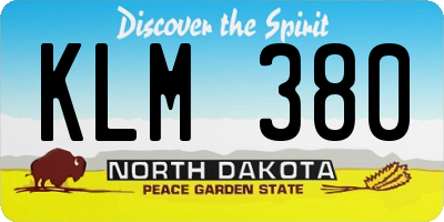 ND license plate KLM380