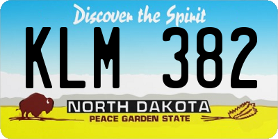 ND license plate KLM382