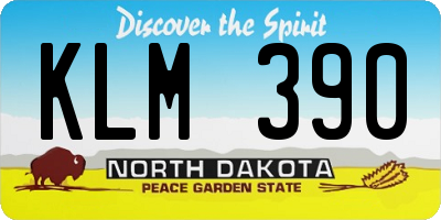 ND license plate KLM390