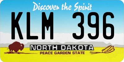 ND license plate KLM396
