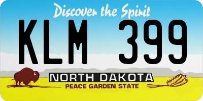 ND license plate KLM399