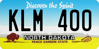 ND license plate KLM400