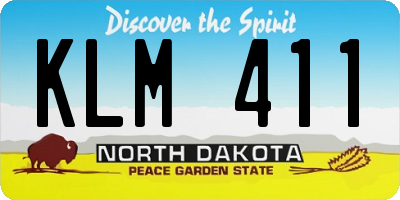 ND license plate KLM411
