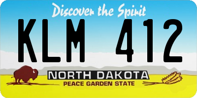 ND license plate KLM412