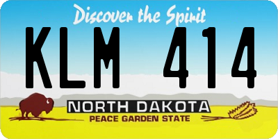 ND license plate KLM414