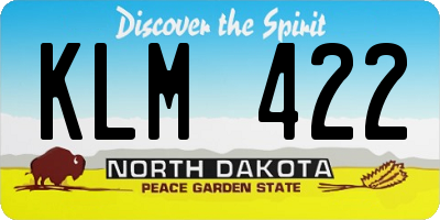 ND license plate KLM422