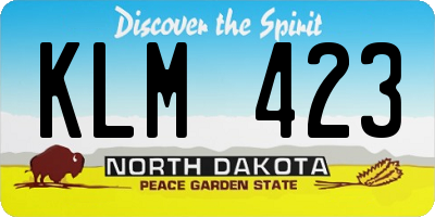 ND license plate KLM423