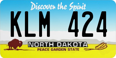ND license plate KLM424