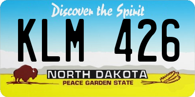 ND license plate KLM426
