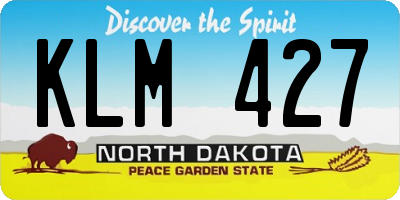 ND license plate KLM427