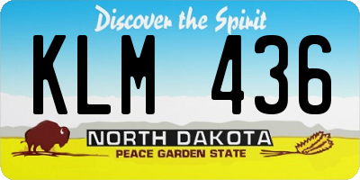 ND license plate KLM436