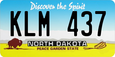 ND license plate KLM437