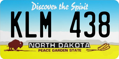 ND license plate KLM438