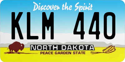 ND license plate KLM440
