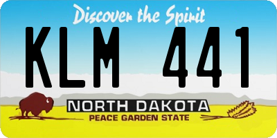 ND license plate KLM441
