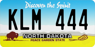 ND license plate KLM444