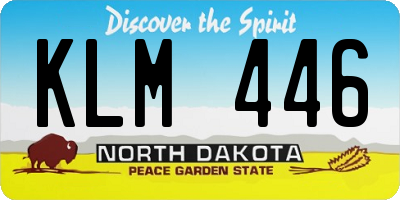 ND license plate KLM446