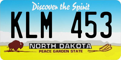 ND license plate KLM453